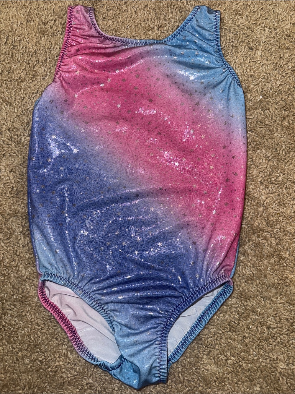 Kids shimmering Pink & Blue Star dance gymnastics leotard